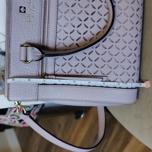 Kate Spade lilac laser cut lattice front shoulder bag with silver hardware - Picture 15 of 16